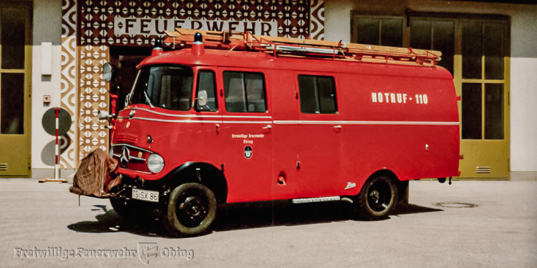 Löschgruppenfahrzeug der Freiwilligen Feuerwehr Obing aus dem Jahr 1962; bis 1992 im Dienst.